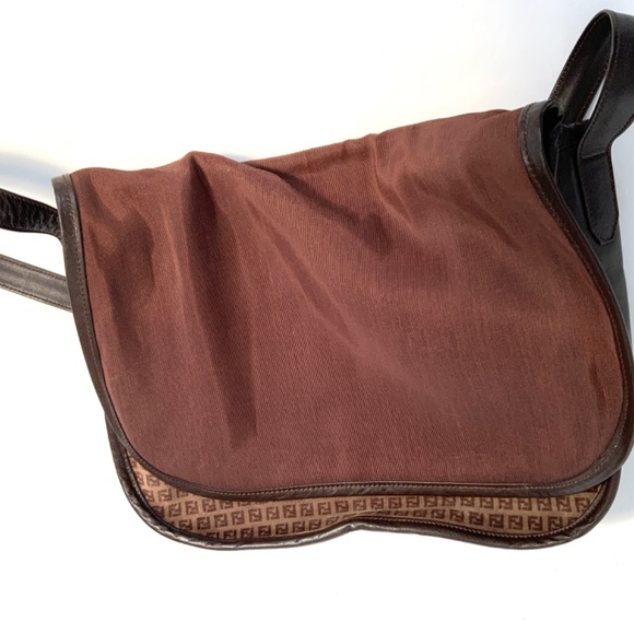 Vintage Original Fendi Suede and Leather Monogram Shoulder Bag 1980’s - Picture 10 of 11